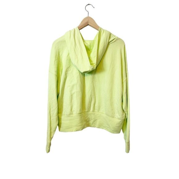 Aerie Offline Lime Green Cropped Hooded‎ Sweatshirt Size Large - Picture 4 of 4